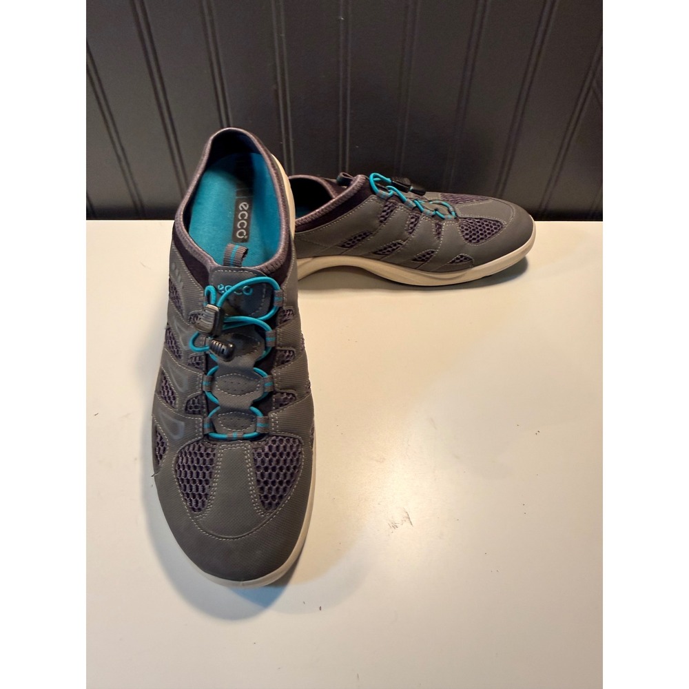Ecco Terracruise Lite Grey Teal Athletic Mules Slip On Womens 42 US 11-11.5